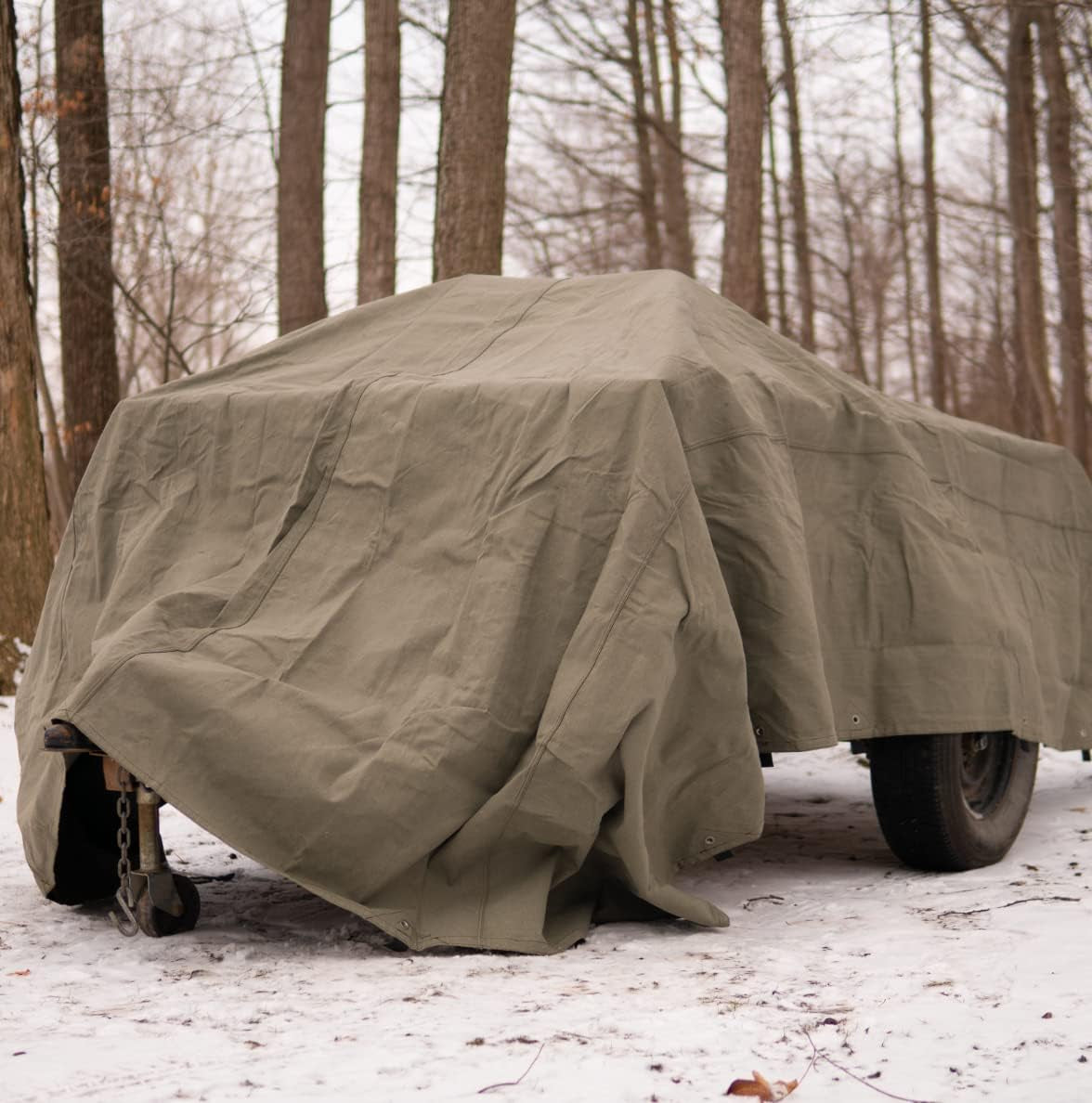 Ultimate 18 Oz Heavy Duty Canvas Tarp - Waterproof, UV Resistant, Perfect for All Your Industrial & Commercial Needs! 🤩💪🌧️ #TarpLife #OutdoorEssentials