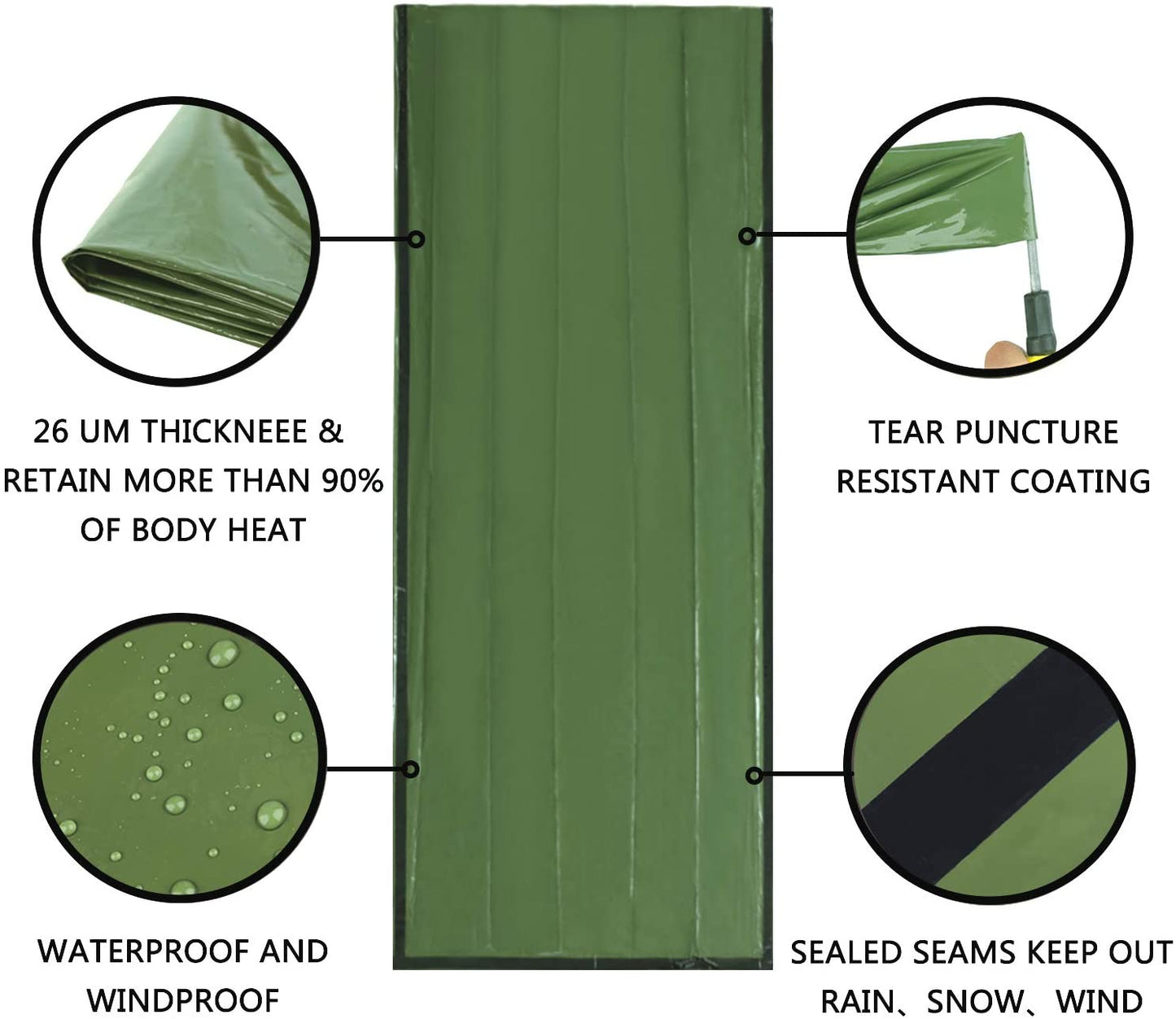 Stay Warm Anywhere with Our Lightweight Emergency Sleeping Bag! Perfect for Camping, Hiking, and Outdoor Adventures! 🌲🛌 #SurvivalGear #OutdoorEssentials