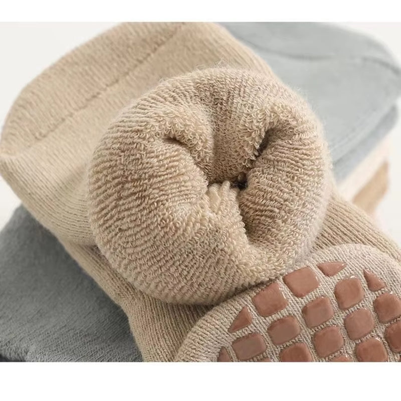 3 Pairs Winter Warm Newborn Baby Girls and Boys Anti-Slip Socks Toddler Cute Cartoon Floor Wearing Accessories