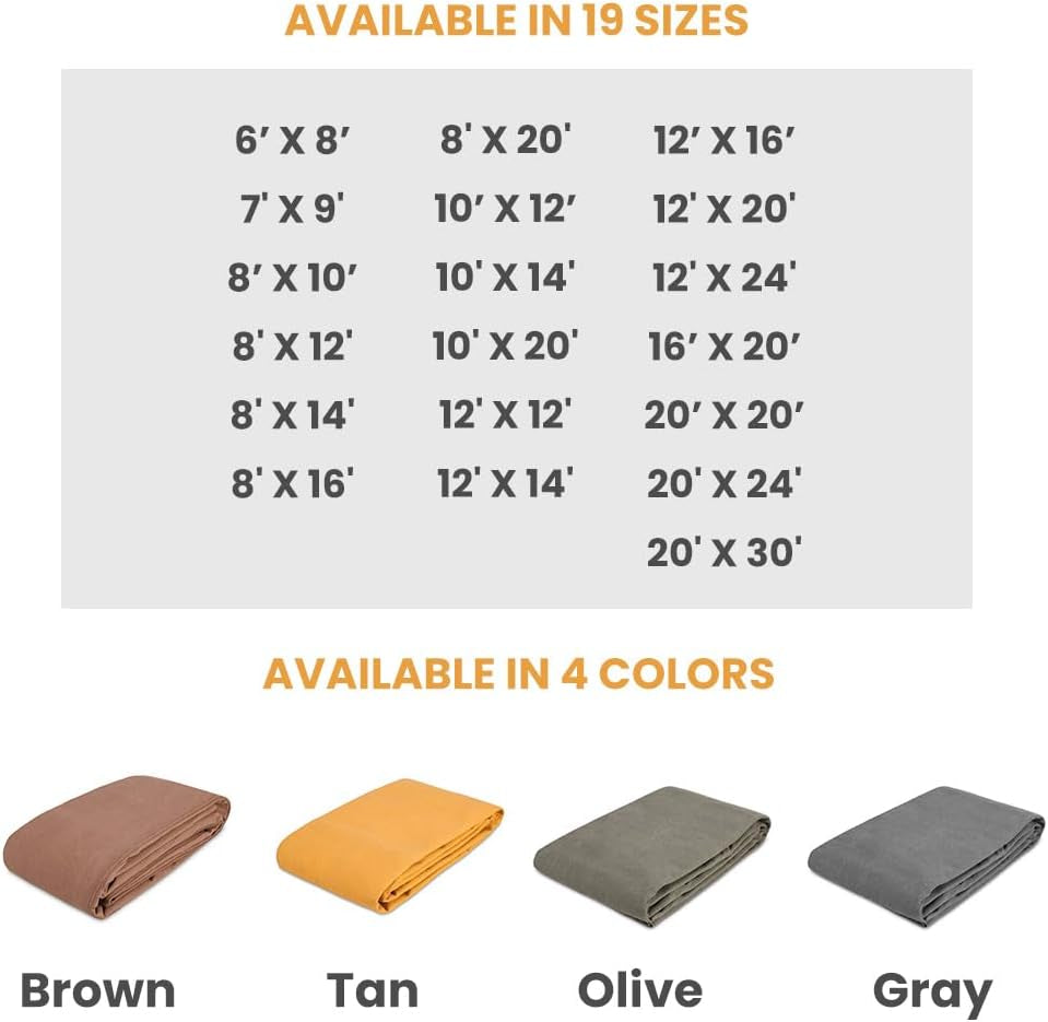 Ultimate 18 Oz Heavy Duty Canvas Tarp - Waterproof, UV Resistant, Perfect for All Your Industrial & Commercial Needs! 🤩💪🌧️ #TarpLife #OutdoorEssentials