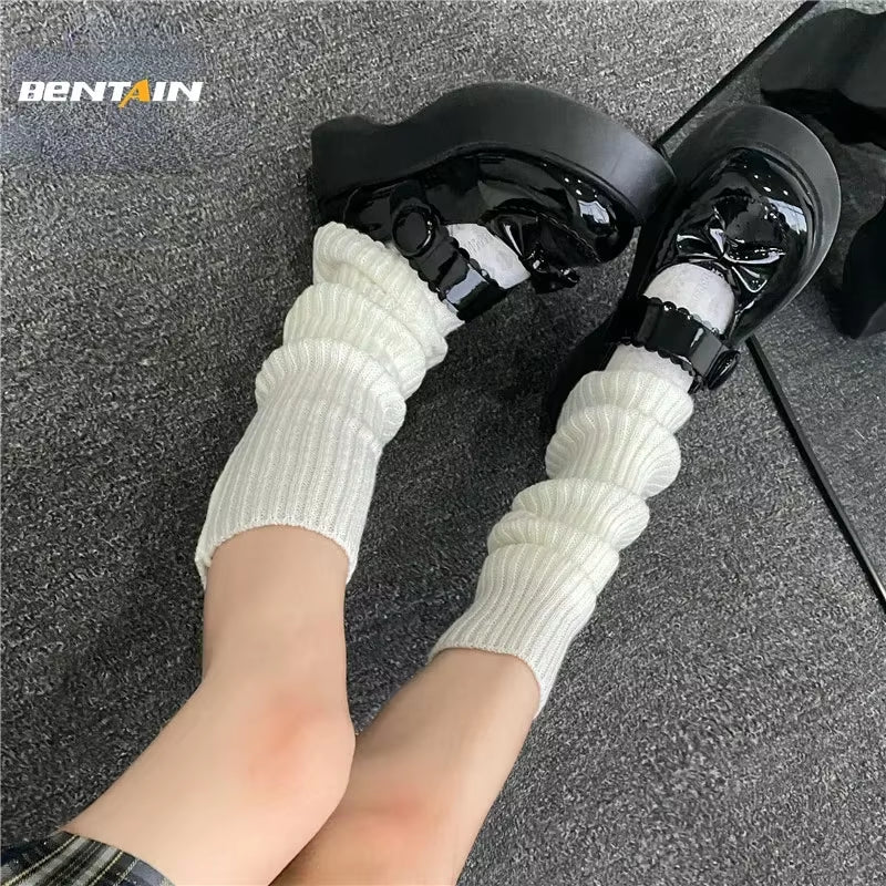 Stay cozy and chic this autumn & winter with our adorable Lolita Long Socks! 🧦✨ Perfect knitted warmers for your legs and arms! #Fashion #Warmth #LolitaStyle