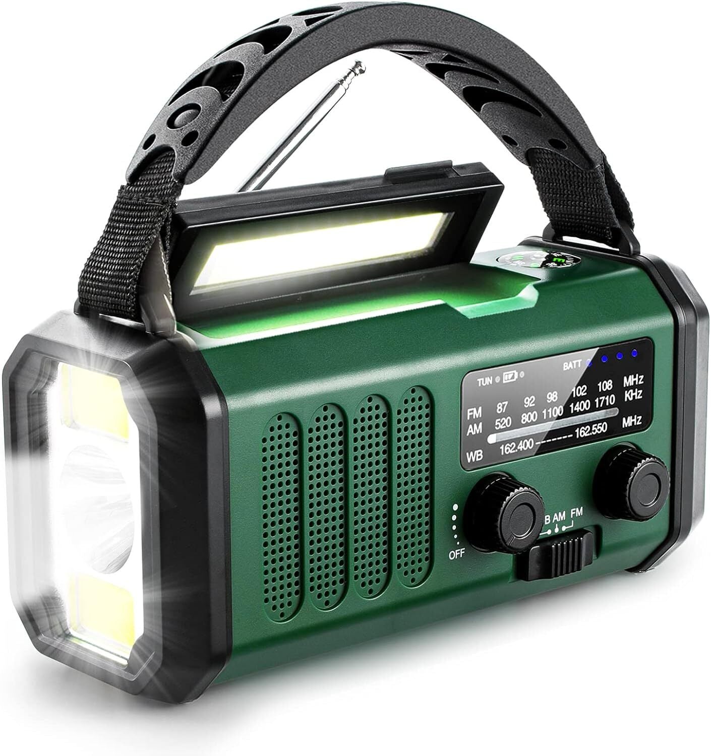 Stay Prepared Anywhere with the 10,000mAh Solar Hand Crank Weather Radio - Your Ultimate AM/FM/SOS/NOAA Lifesaver!
