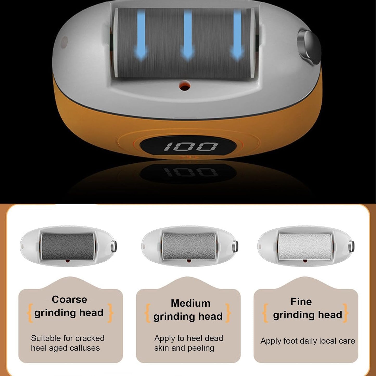 Say goodbye to rough feet! 🌟✨ Get smooth and soft soles with the Voalsz Electric Foot Callus Remover! Perfect for everyone, it features 3 replacement grinding heads and a stylish yellow design. Your feet deserve the best! 💛🦶 #FootCare #SelfCare