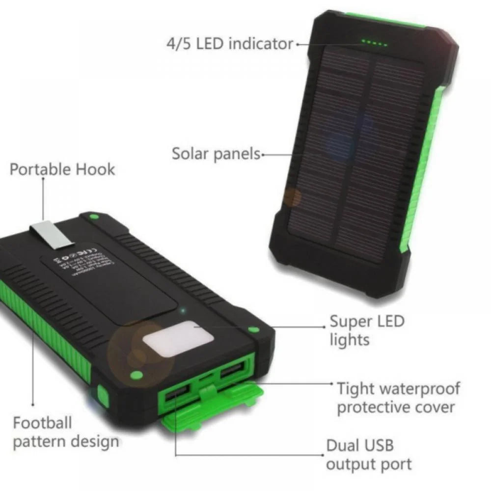 Stay powered up on the go! βοΈπ Check out our 50000mAh Solar Power Bank with Dual USB & LED Light - perfect for your phone and pad! Get yours in green! πΏπ±β¨