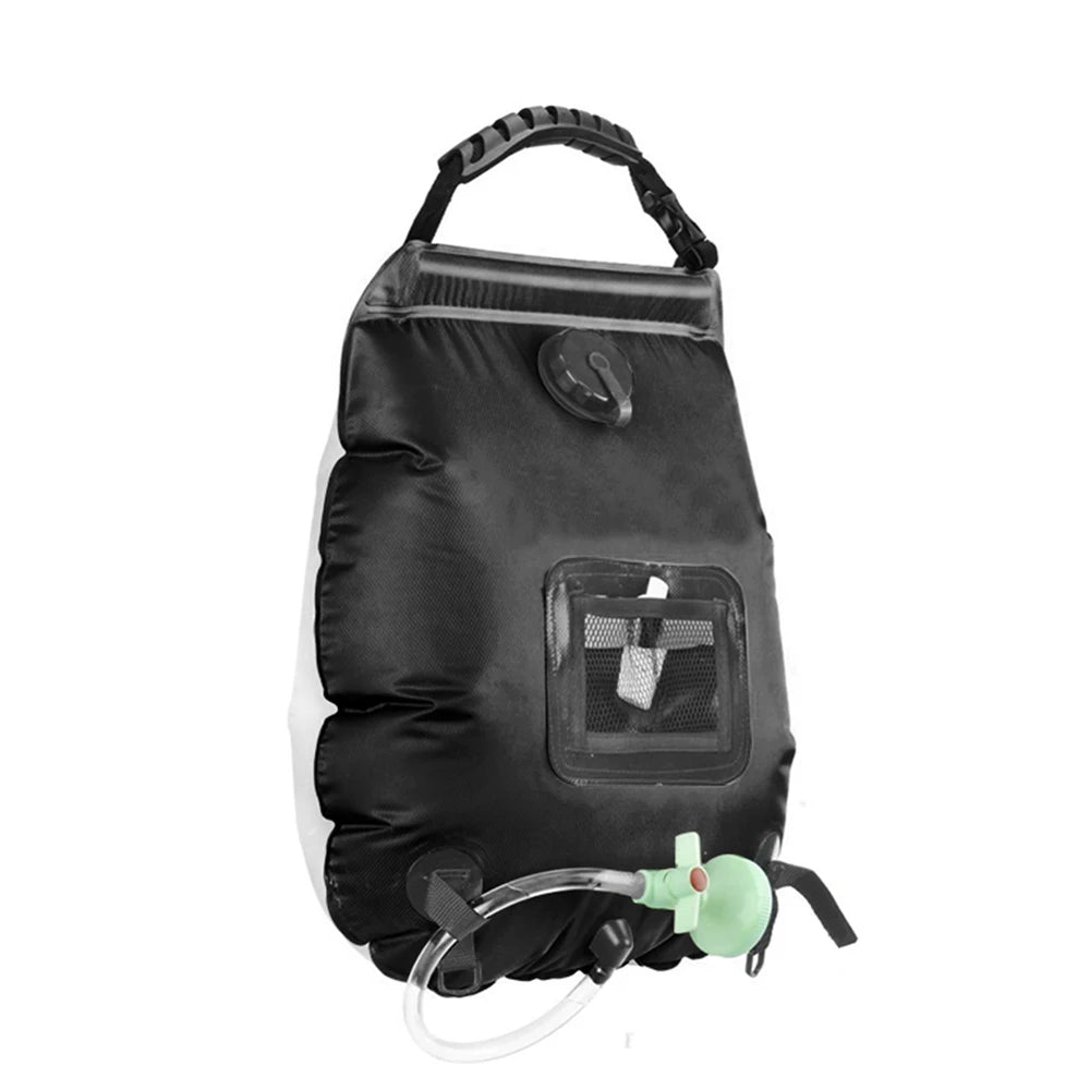 Solar Shower Bag 20L Solar Heating Camping Shower Bag Removable Hose On-Off Switchable Shower Head Portable Shower