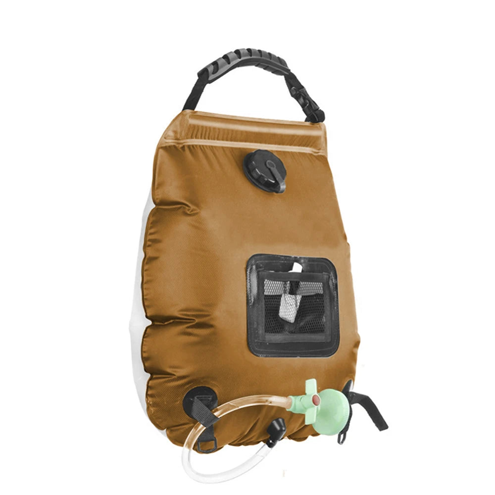 Solar Shower Bag 20L Solar Heating Camping Shower Bag Removable Hose On-Off Switchable Shower Head Portable Shower