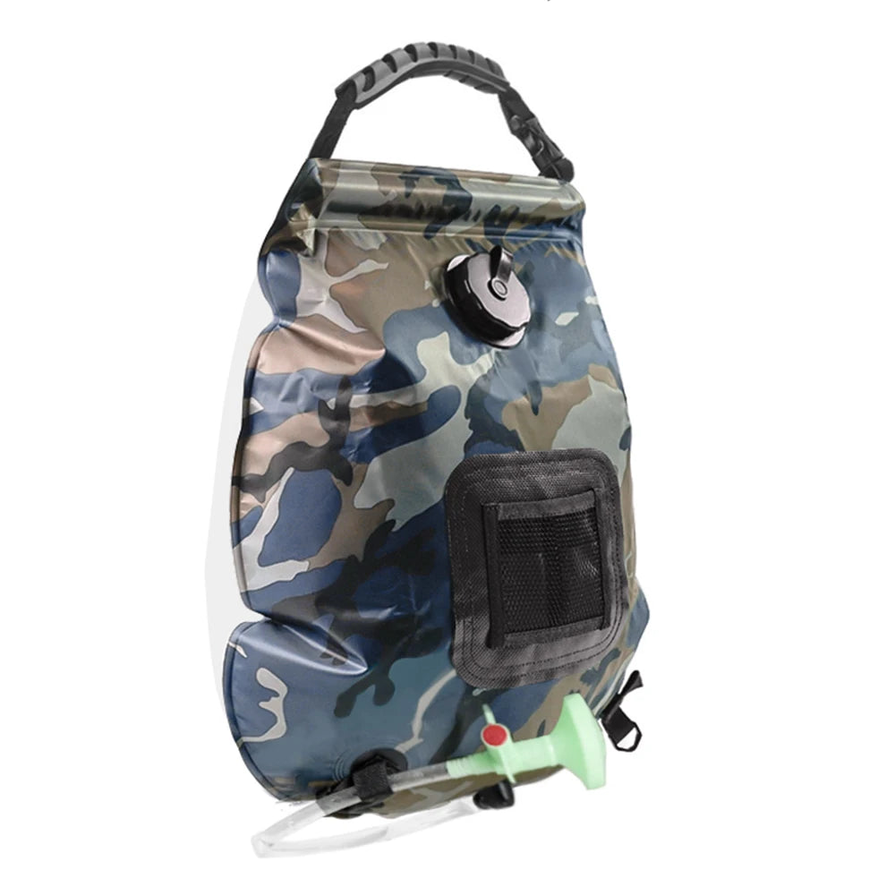 Solar Shower Bag 20L Solar Heating Camping Shower Bag Removable Hose On-Off Switchable Shower Head Portable Shower