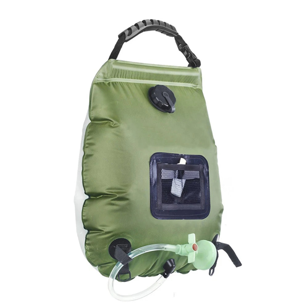 Solar Shower Bag 20L Solar Heating Camping Shower Bag Removable Hose On-Off Switchable Shower Head Portable Shower