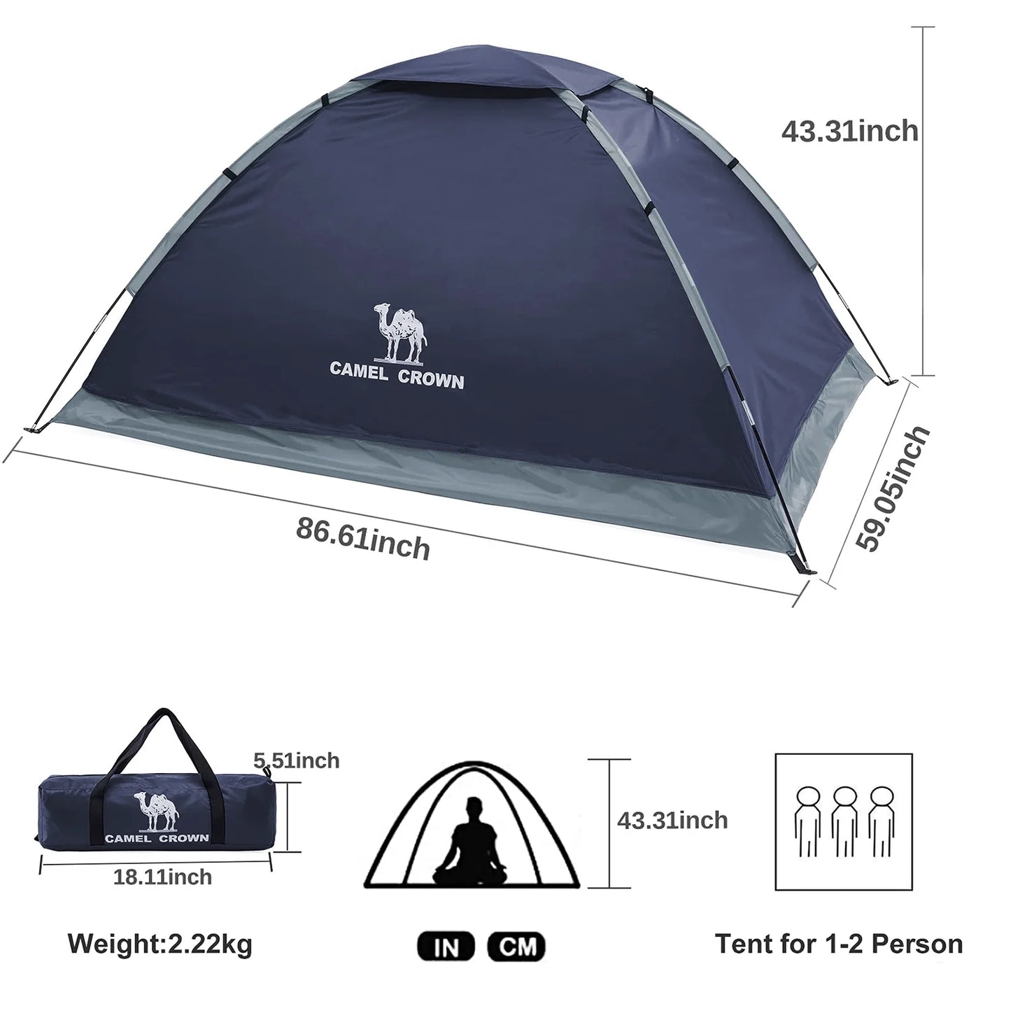 Unlock your outdoor adventures with our lightweight, waterproof 2-person dome tent! Perfect for camping