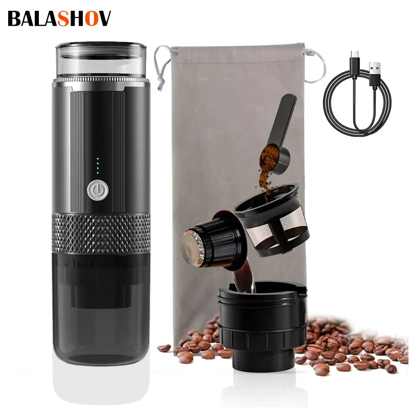 Wireless Portable Espresso Machine Travel Coffee Maker Small Rechargeable Coffee Machine for Camping RV Hiking Office