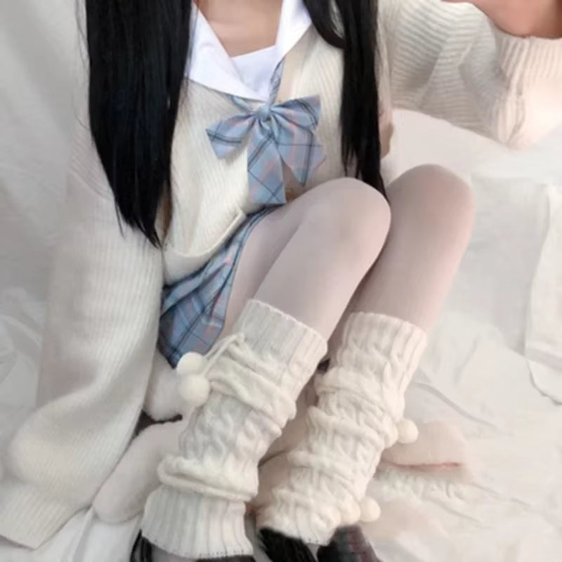 Stay cozy and chic this autumn & winter with our adorable Lolita Long Socks! 🧦✨ Perfect knitted warmers for your legs and arms! #Fashion #Warmth #LolitaStyle