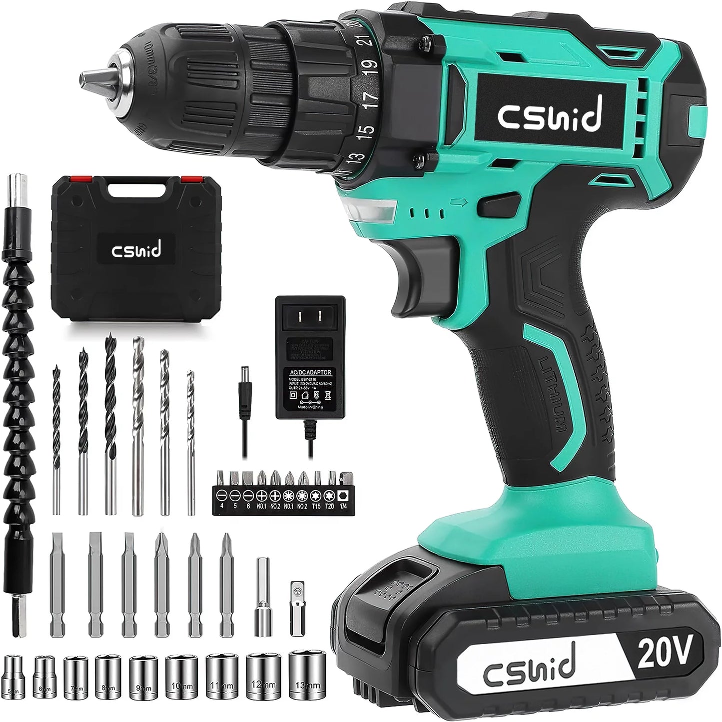Unleash Your Inner DIYer with Our 20V Cordless Drill Set – Complete with Battery, Charger, 34 Bits & LED Light! 💪🔋 #DIY #HomeImprovement
