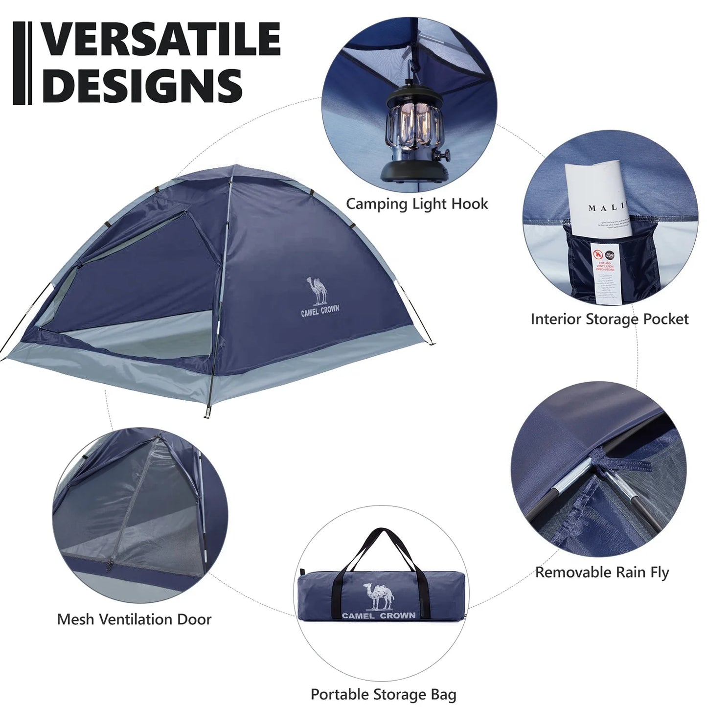 Unlock your outdoor adventures with our lightweight, waterproof 2-person dome tent! Perfect for camping