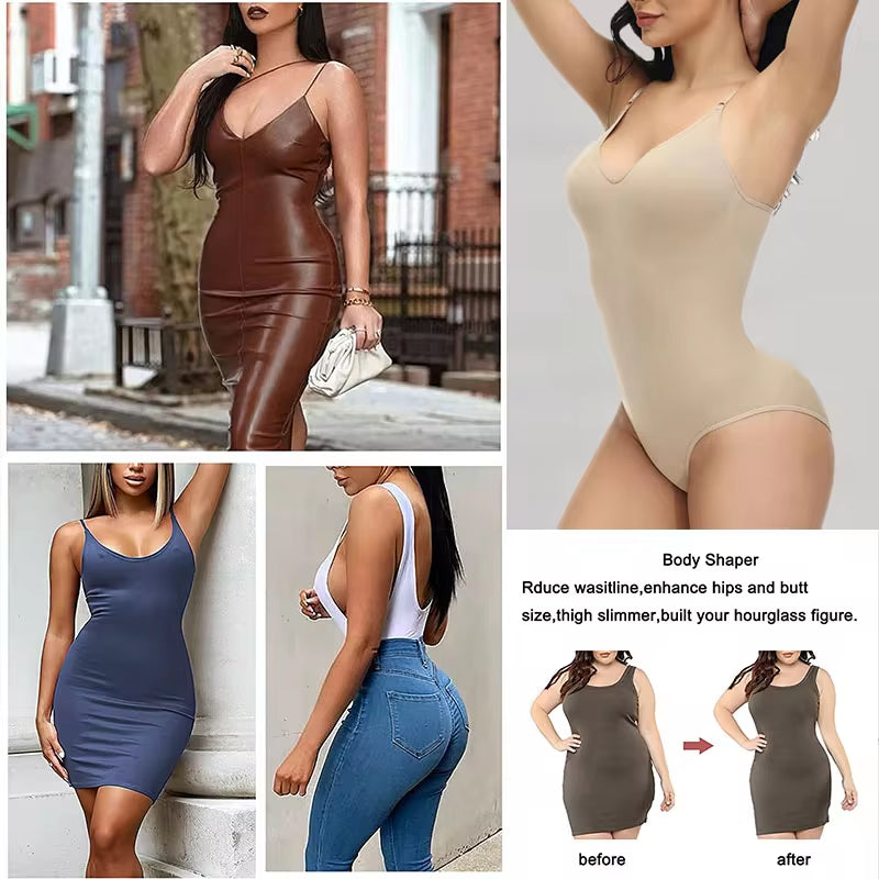 Get Ready to Slay! 🌟 Super Sale on V Neck Spaghetti Strap Bodysuits – Perfect Compression & Smoothing Body Shaper for Every Occasion! 🔥 #BodysuitLove #ShapewearGoals
