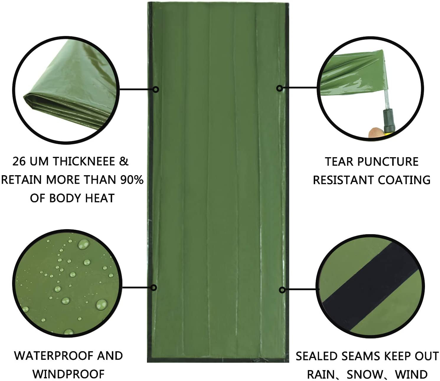 Stay Warm Anywhere with Our Lightweight Emergency Sleeping Bag! Perfect for Camping, Hiking, and Outdoor Adventures! 🌲🛌 #SurvivalGear #OutdoorEssentials