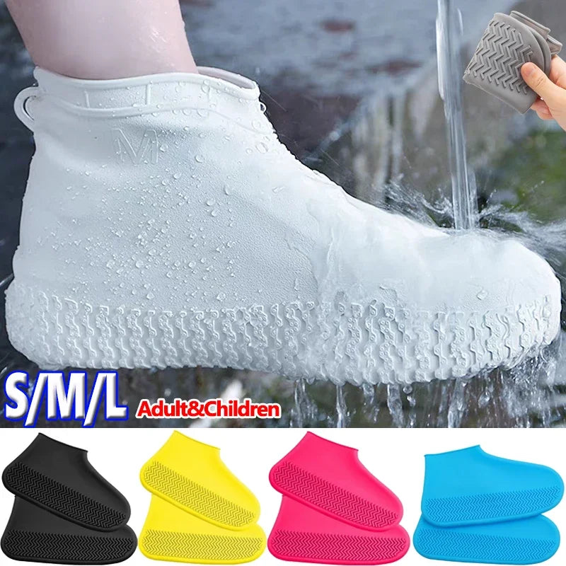 2Pcs Silicone Shoe Covers Waterproof Anti-Slip Rain Boot Unisex Sneakers Protector for Outdoor Rainy Day Protectors Shoes Cover