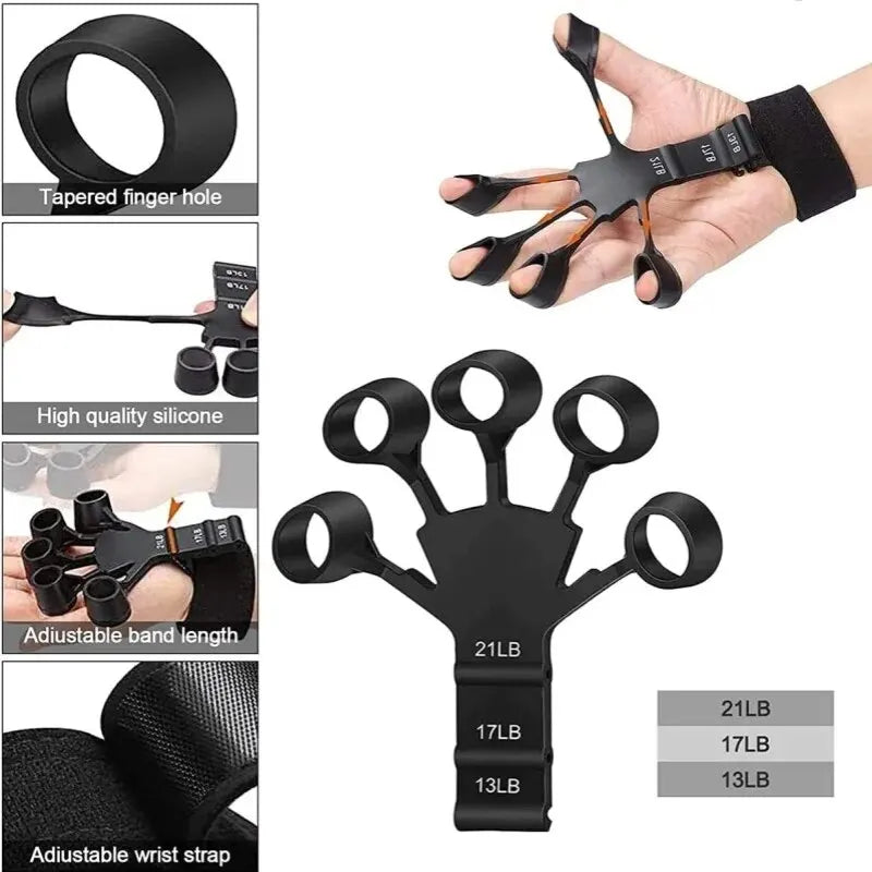 Finger Gripper Finger Exerciser Guitar Finger Exerciser 6 Resistant Levels Recovery Physical Tools Hand Strengthener for Patient