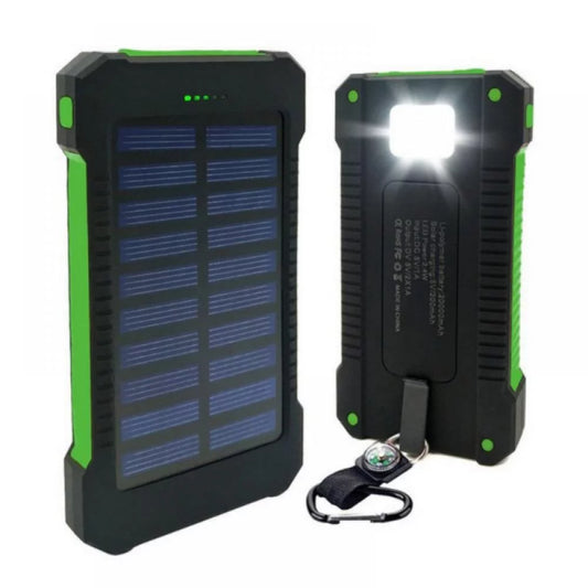 Stay powered up on the go! ☀️🔋 Check out our 50000mAh Solar Power Bank with Dual USB & LED Light - perfect for your phone and pad! Get yours in green! 🌿📱✨