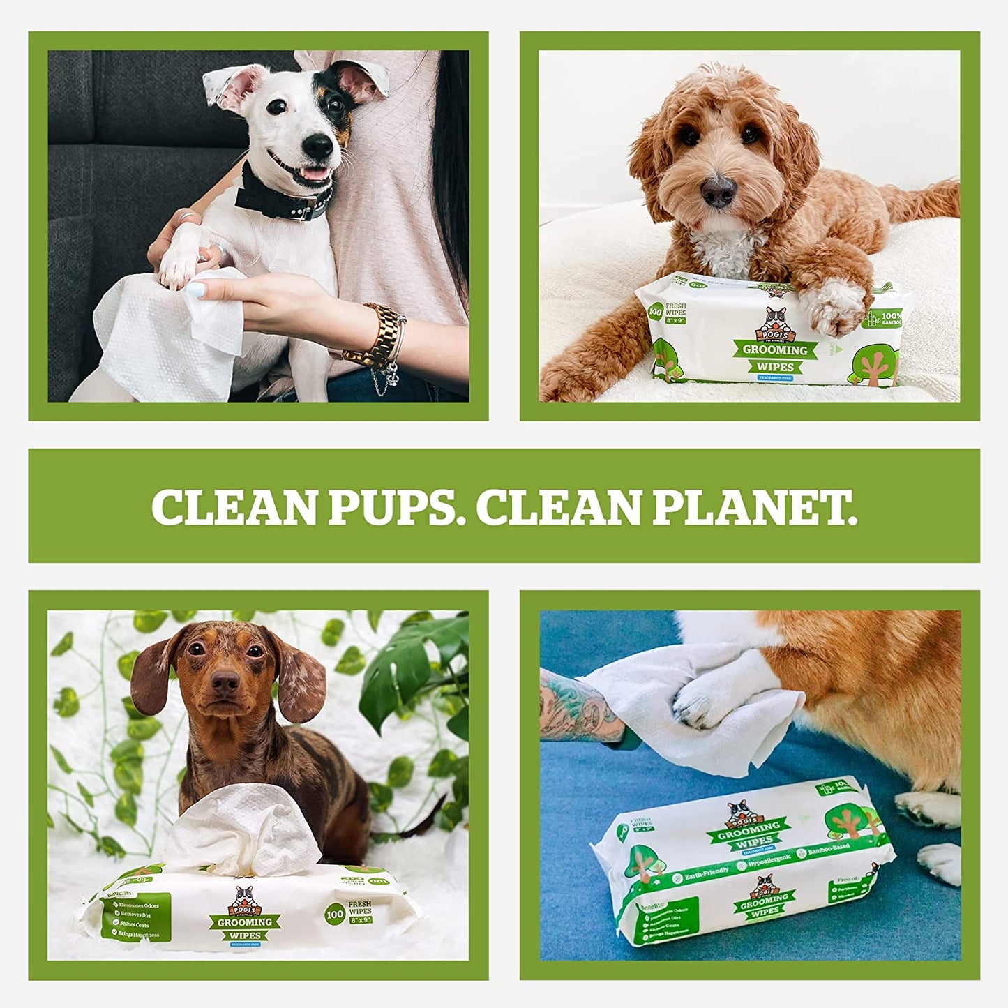 Clean and Freshen Up Your Pup with Pogi's Plant-Based Dog Grooming Wipes! 400 Hypoallergenic, Fragrance-Free Wipes Perfect for Quick Baths! 🐶✨ #DogCare #PetGrooming